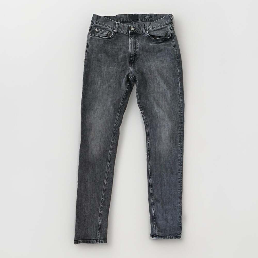 H&M Men’s Y2K Punk Grunge Emo Washed Black Denim Skinny Jeans Size 31 EUC